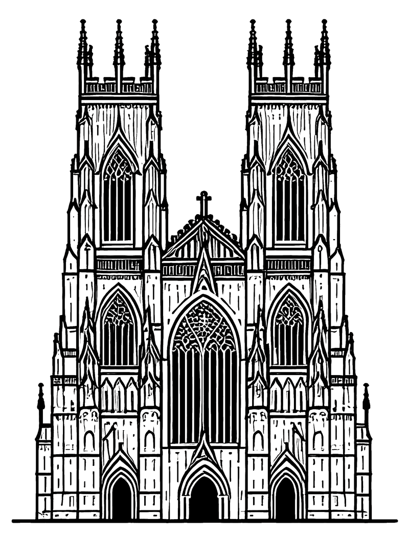 Line art of York Minster