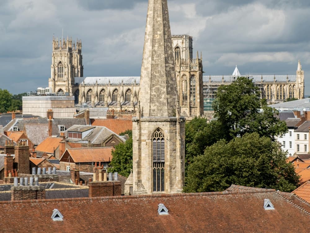 York Minster behind lots of houses